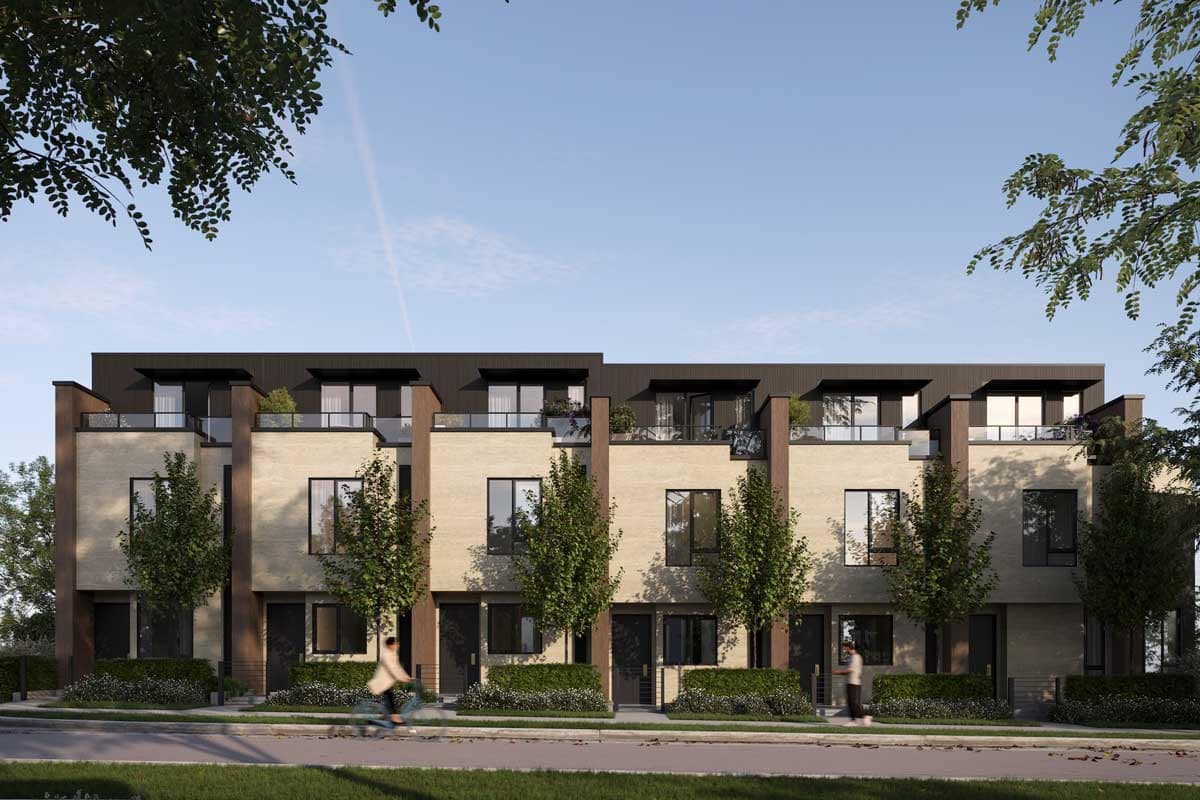 Park & Granville Vancouver townhomes exterior on 7576 Granville Street by Landa Global Properties