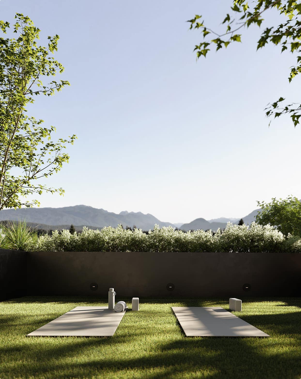 Outdoor wellness space at Soenhause Coquitlam in Coquitlam by Marcon