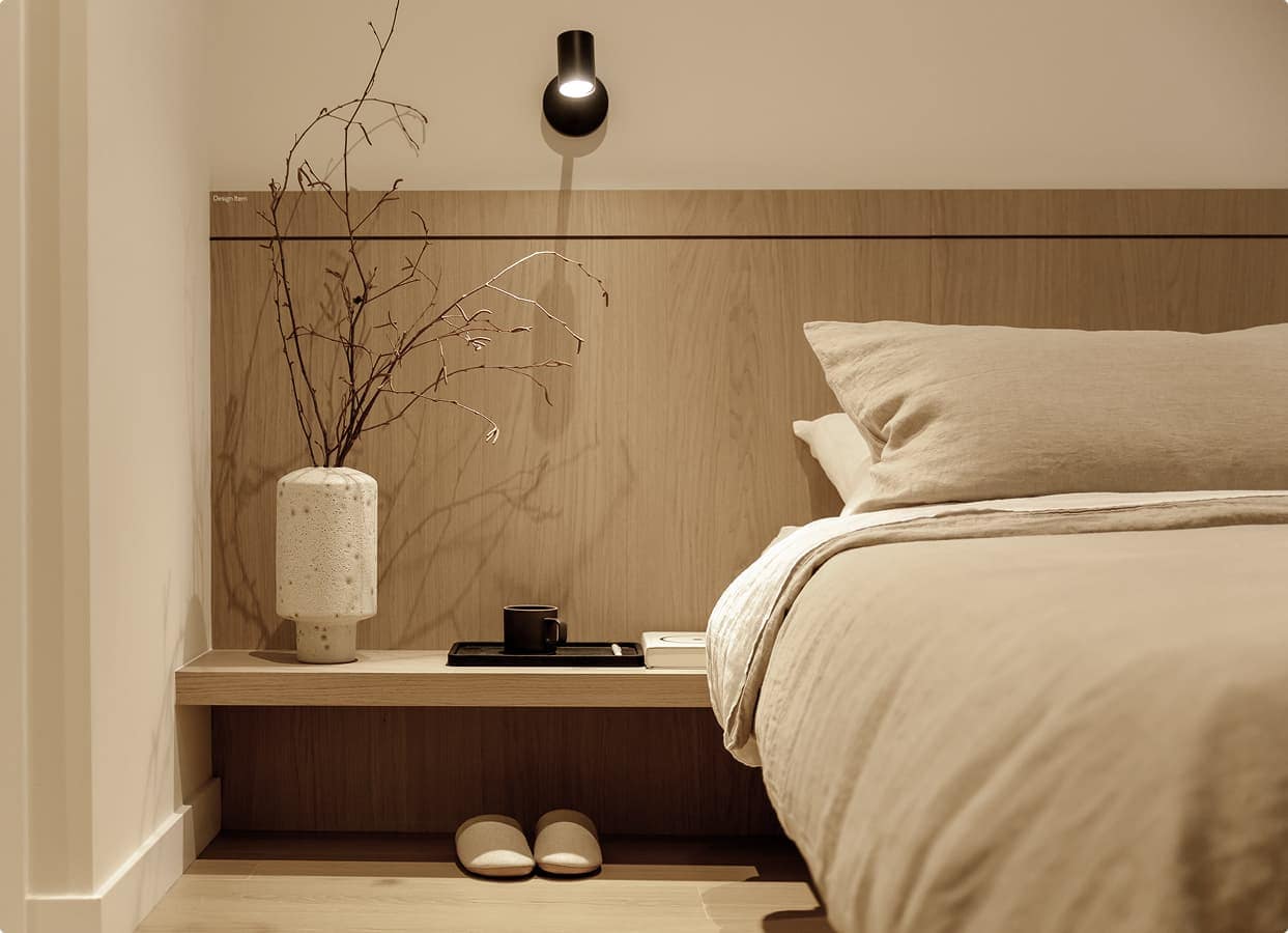 Minimalist bedroom interior at Soenhause Coquitlam