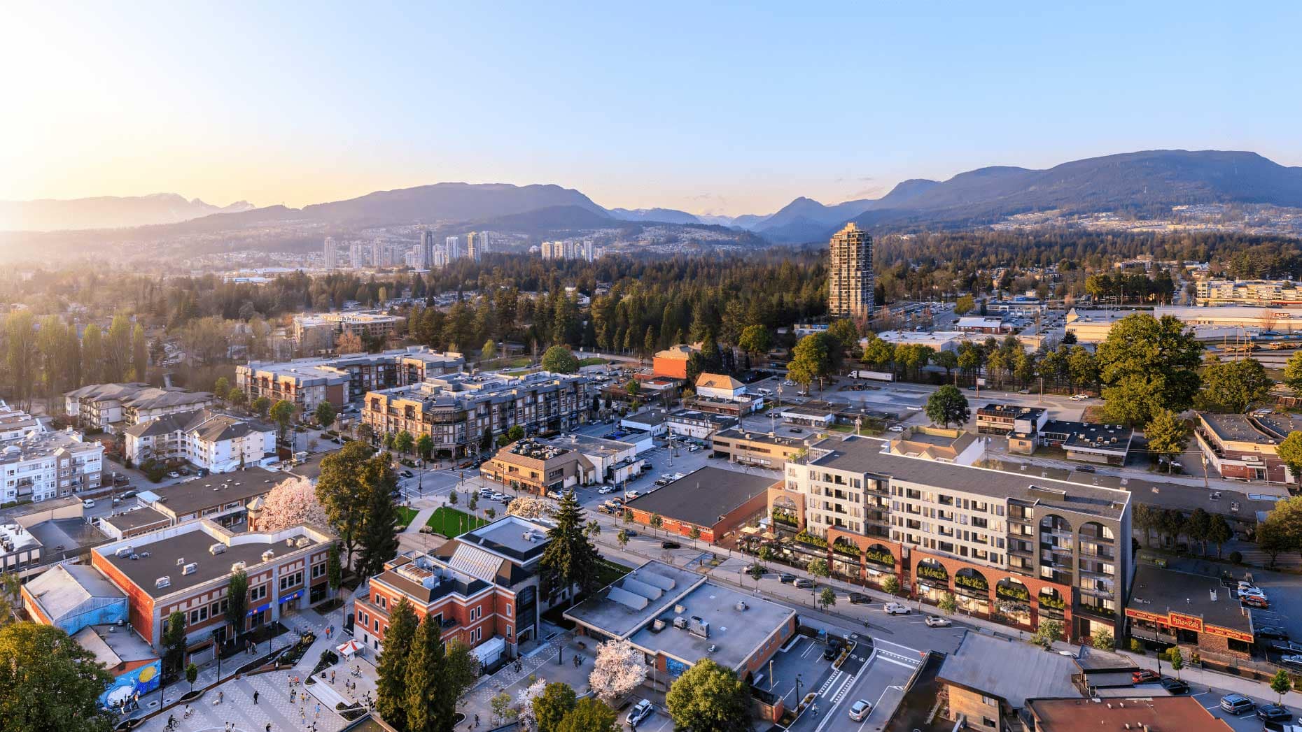 Aerial view of Livy Port Coquitlam and Central PoCo neighbourhood at 2245 McAllister Avenue