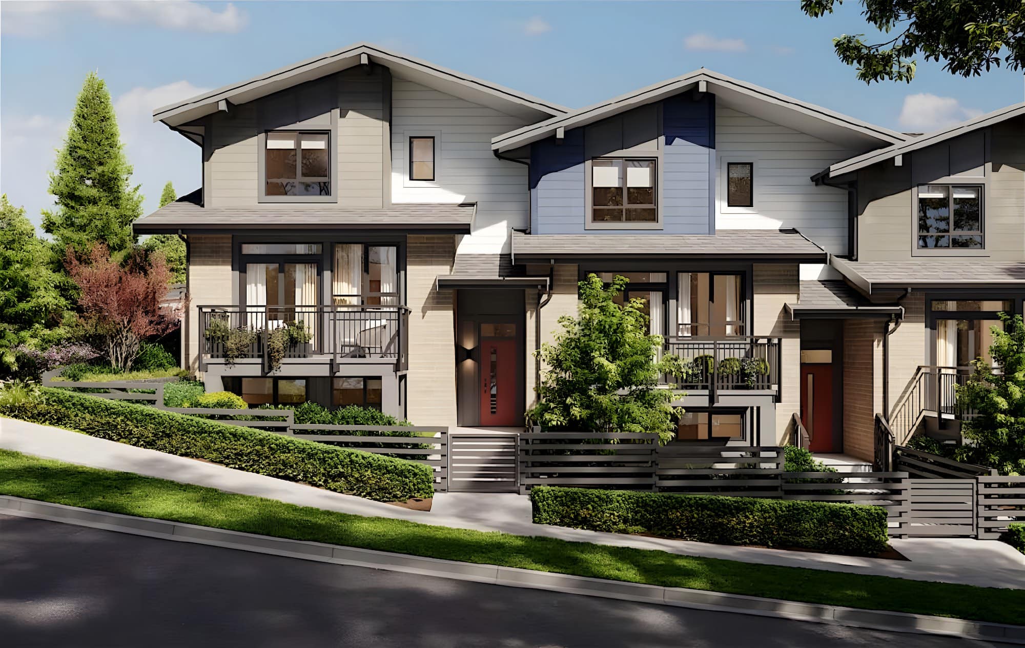 Myriad coquitlam presale townhouses exterior view