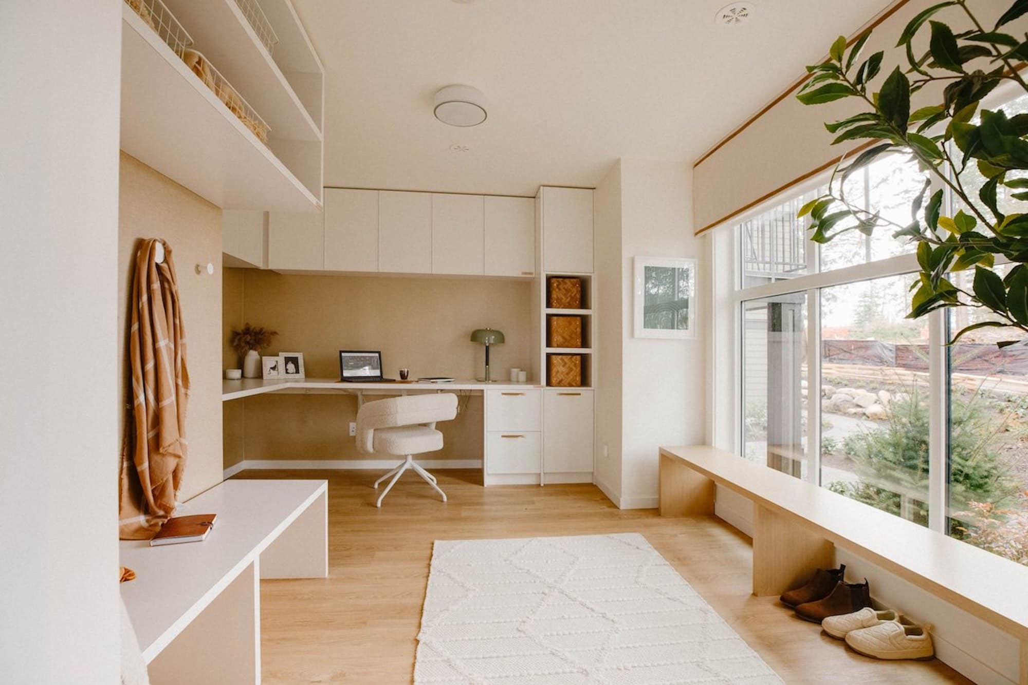 Home office and flex space with built-in desk at The Loop South Surrey