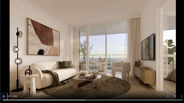 Ironwood Coquitlam video thumbnail featuring a modern living room and balcony view.
