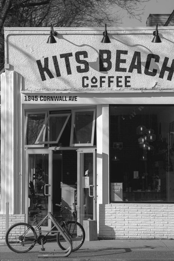 Kitsilano coffee shop at 1945 Cornwall Avenue near Kits Beach, Vancouver real estate community
