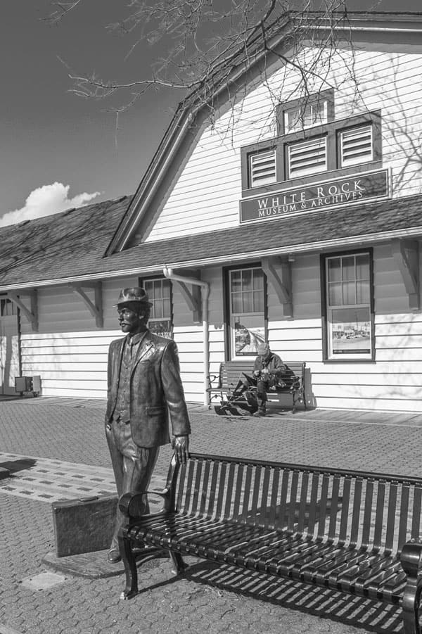 White Rock Museum and Archives in the heritage district near the pier and beachfront homes