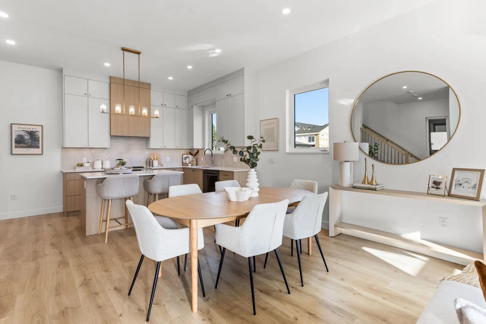 Open-plan dining and kitchen space at Edgewood presale homes in South Surrey developed by Northwest Development at 16775 21 Avenue