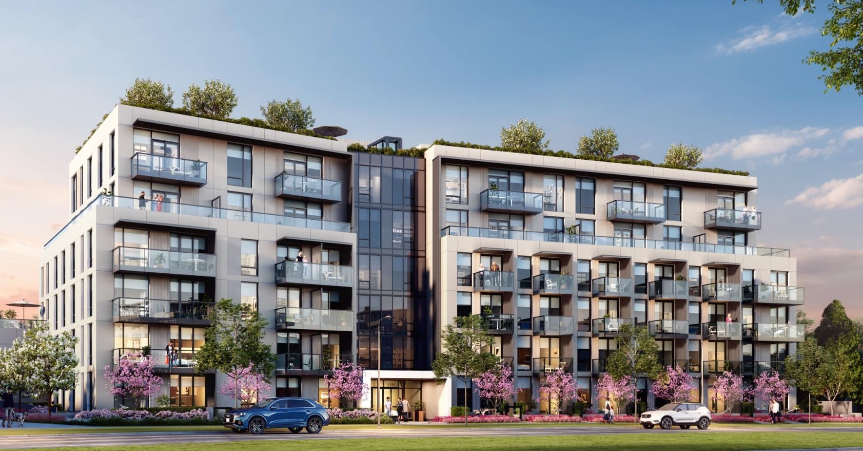 Exterior rendering of Lina at QE Park by Everbright Properties on Cambie Street