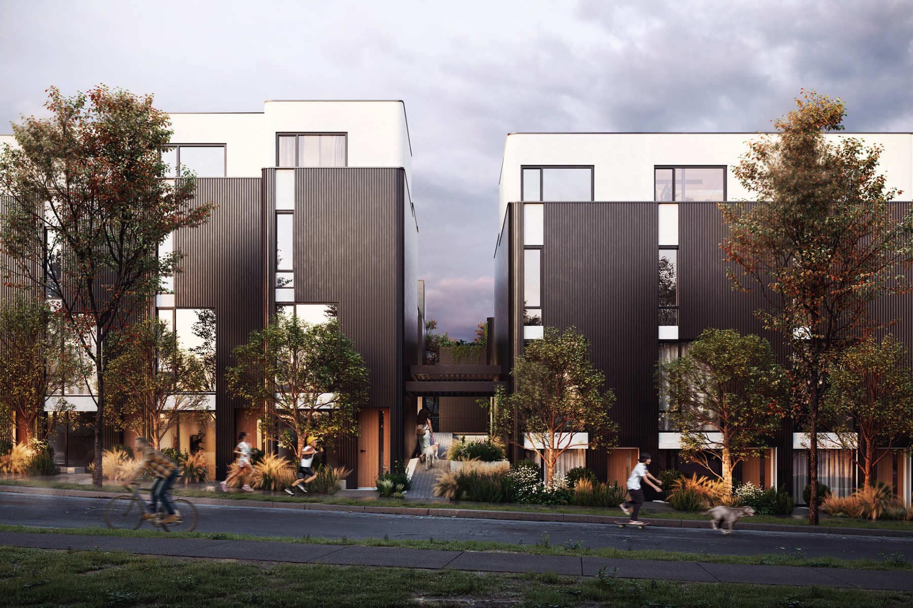 Modern exterior of The Cut in Renfrew Heights at 2835 Kamloops Street by Fabric Living.
