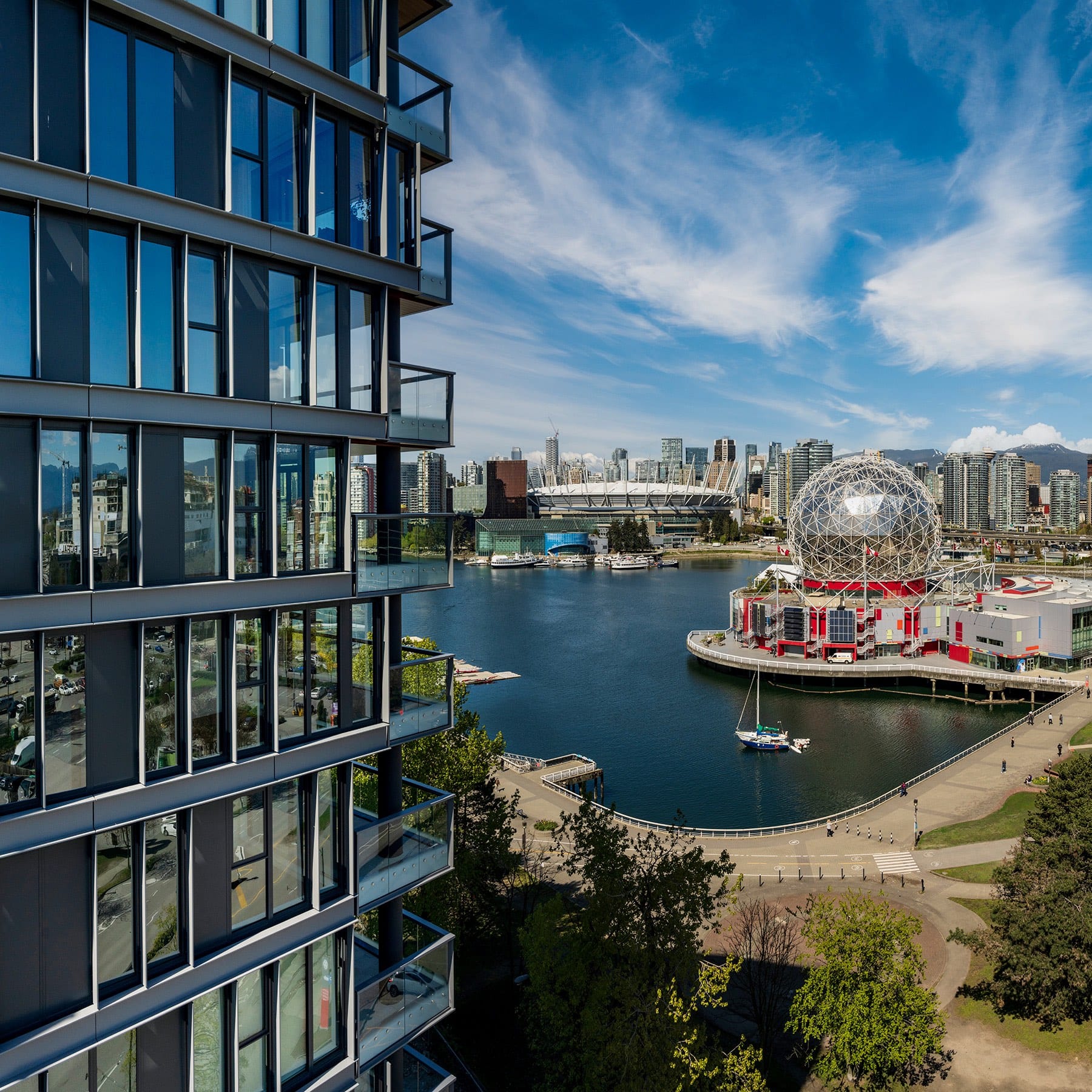 Tesoro Vancouver exterior with Science World and False Creek view