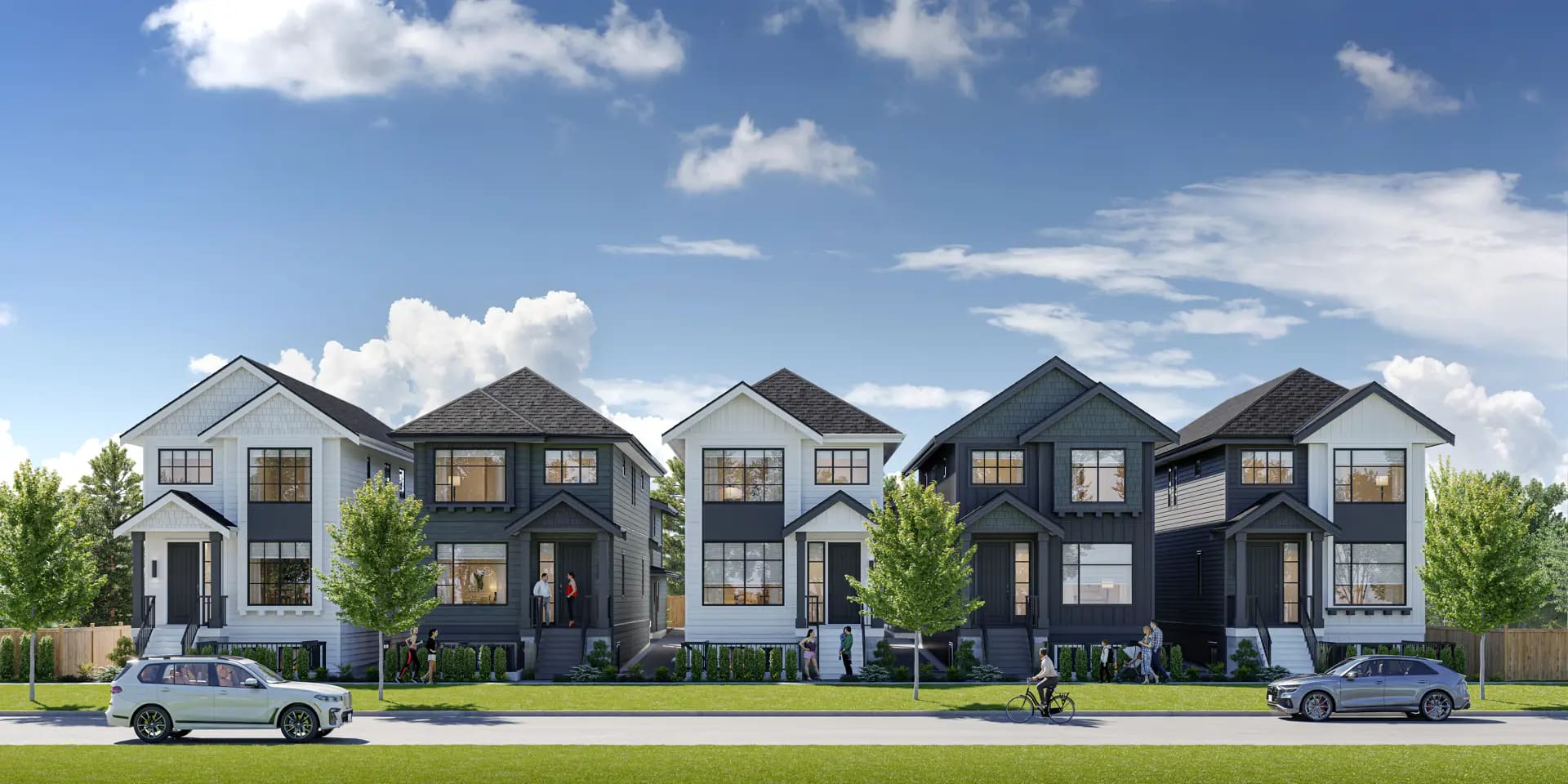 Street-level rendering of detached homes at Edgewood