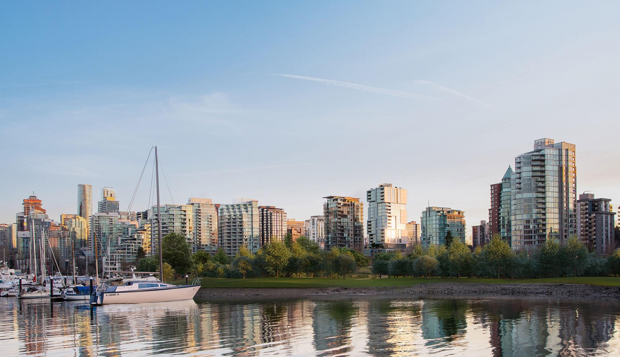 Vancouver skyline and marina view from 1818 Alberni in the West End