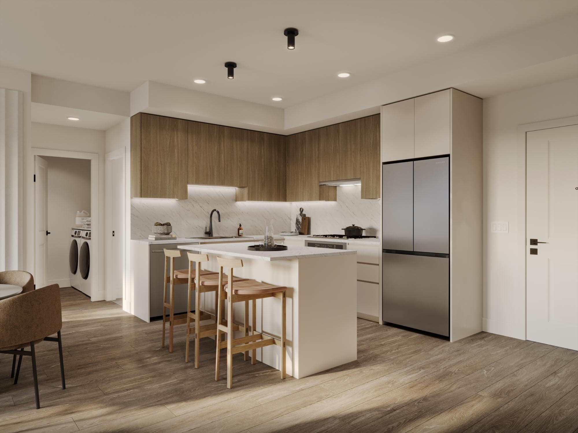 Kitchen interior at Eden Langley with clean lines, modern cabinetry, and functional layout by Zenterra in Willoughby