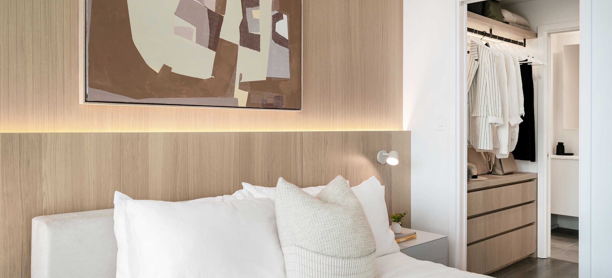 Bedroom and walk-in closet at The City of Lougheed Burnaby