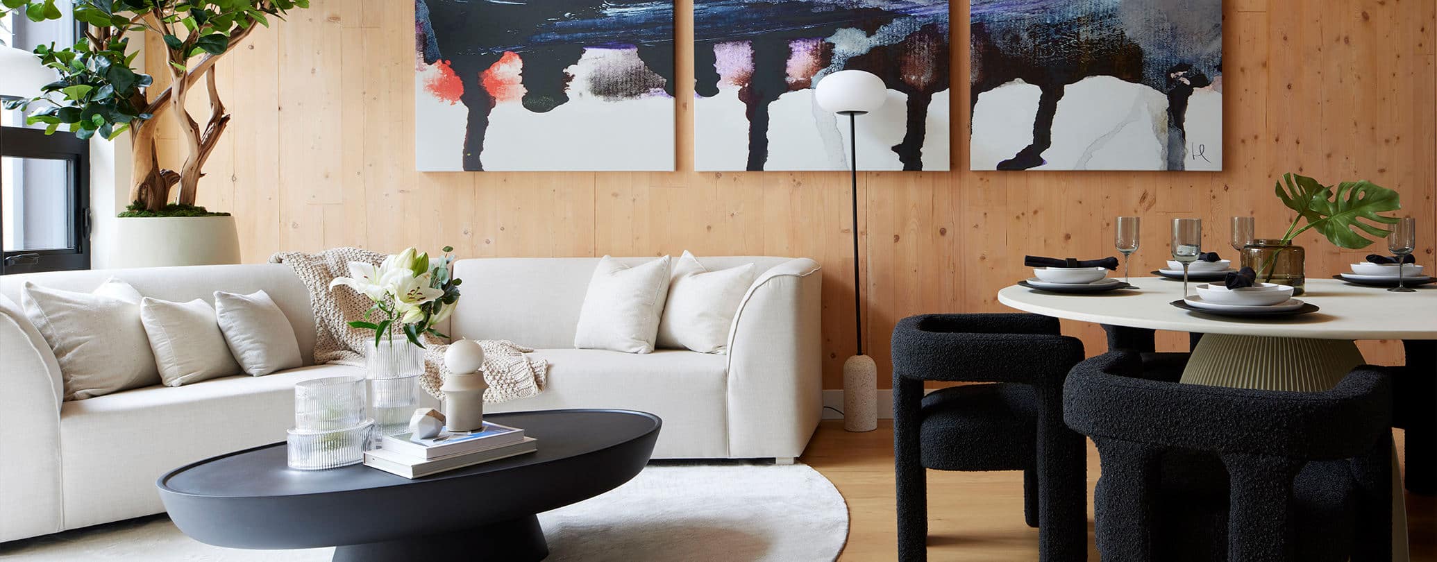 CLT living and dining area at Timber House New Westminster by Aragon in Queensborough