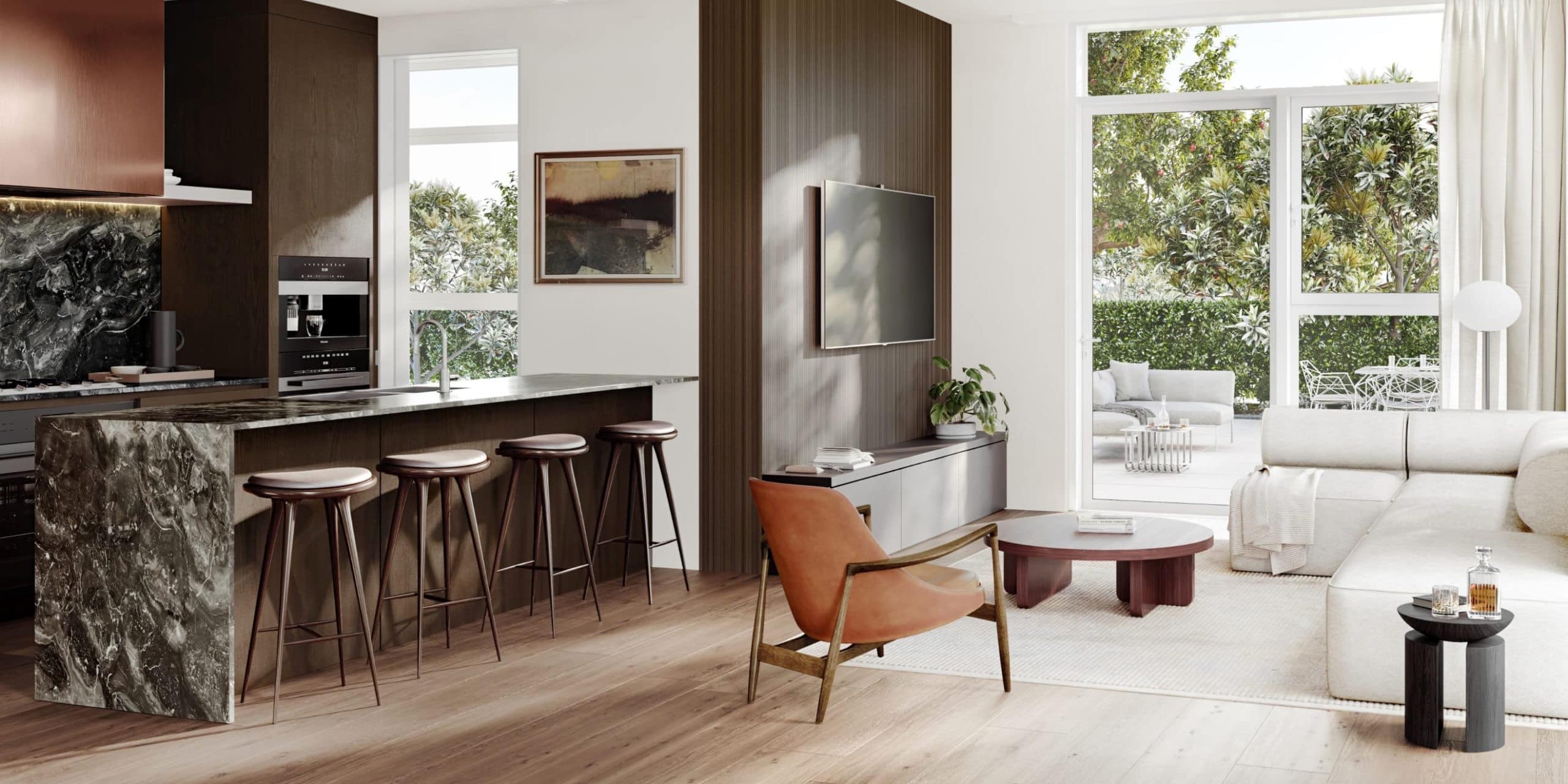 open concept living room and kitchen at Ashleigh Oakridge Vancouver